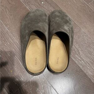 The Row Suede Slip-On Mules Grey Size 37